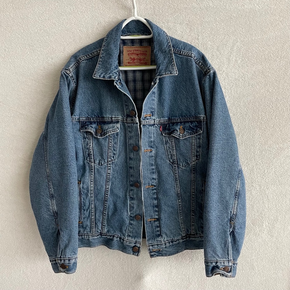 Vintage Levi Strauss Flannel-Lined Denim Trucker Jacket.